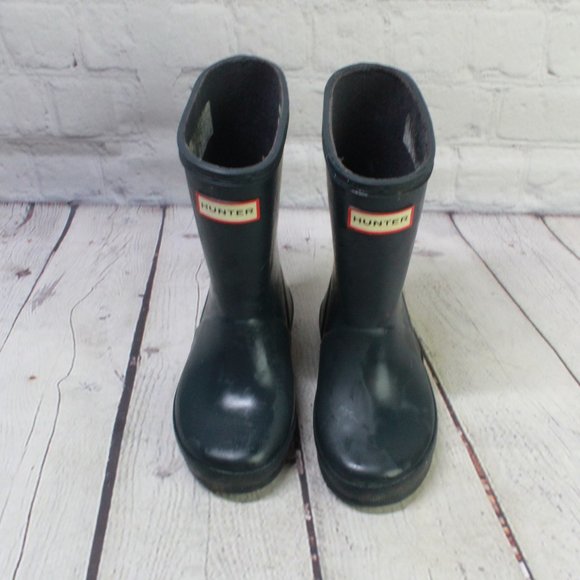 Hunter Kid's Classic Dark Green Rubber Rain Boots Size US B 8 G 9 - Picture 5 of 9